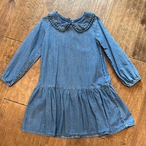 H&M Blue Ruffled Tiered Sundress with Peter Pan Collar